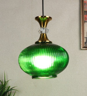 Eliante by Jainsons Lights | Gold Iron Hanging Light | HL-1112-Green