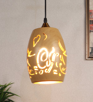 Eliante by Jainsons Lights | Wooden Iron Hanging Light | HL-AOB