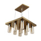 JS-VP S-313-6HL Multi-Arm Chandelier 6xE27 Mild Steel & Glass Material Dark Brown, Gold & Champaign Finish