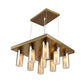 JS-VP S-313-8HL Multi-Arm Chandelier 8xE27 Mild Steel & Glass Material dark brown, gold & Champaign Finish
