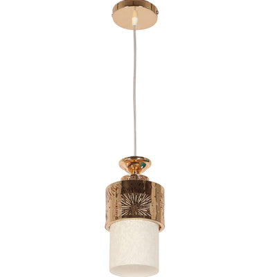 JS-VP S-395-1LP Modern Hanging Lights 1xE27 Mild Steel & Glass Material Gold & White Finish