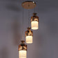 JS-VP S-395-3LP Cluster hanging Lights 3xE27 Mild Steel & Glass Material Gold & White Finish