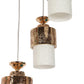 JS-VP S-395-3LP Cluster hanging Lights 3xE27 Mild Steel & Glass Material Gold & White Finish