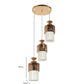 JS-VP S-395-3LP Cluster hanging Lights 3xE27 Mild Steel & Glass Material Gold & White Finish