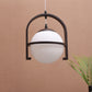 JS-VP M-204-1LP Glass Hanging Lights 1xE27 Mild Steel, Wood & Glass Material Brown & White Finish