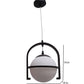 JS-VP M-204-1LP Glass Hanging Lights 1xE27 Mild Steel, Wood & Glass Material Brown & White Finish