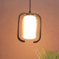 JS-VP M-205-1LP Glass Hanging Lights 1xE27 Mild Steel, Wood & Glass Material Brown & Champaign Finish