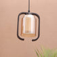 JS-VP M-205-1LP Glass Hanging Lights 1xE27 Mild Steel, Wood & Glass Material Brown & Champaign Finish