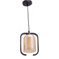 JS-VP M-205-1LP Glass Hanging Lights 1xE27 Mild Steel, Wood & Glass Material Brown & Champaign Finish