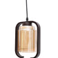 JS-VP M-205-1LP Glass Hanging Lights 1xE27 Mild Steel, Wood & Glass Material Brown & Champaign Finish