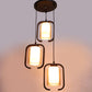 JS-VP M-205-3LP Cluster hanging Lights 3xE27 Mild Steel, Wood & Glass Material Brown & Champaign Finish