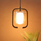 JS-VP M-206-1LP Glass Hanging Lights 1xE27 Mild Steel, Wood & Glass Material Brown & Champaign Finish