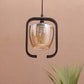 JS-VP M-206-1LP Glass Hanging Lights 1xE27 Mild Steel, Wood & Glass Material Brown & Champaign Finish