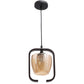 JS-VP M-206-1LP Glass Hanging Lights 1xE27 Mild Steel, Wood & Glass Material Brown & Champaign Finish