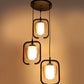 JS-VP M-206-3LP Cluster hanging Lights 3xE27 Mild Steel, Wood & Glass Material Brown & Champaign Finish