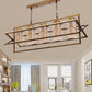 JS-VP M-207-5LP Rectangular Chandeliers 5xE27 Mild Steel & Glass Material Antique & Champaign Finish