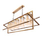 JS-VP M-207-5LP Rectangular Chandeliers 5xE27 Mild Steel & Glass Material Antique & Champaign Finish