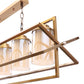 JS-VP M-207-5LP Rectangular Chandeliers 5xE27 Mild Steel & Glass Material Antique & Champaign Finish
