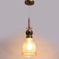 JS-VP M-216-1LP Glass Hanging Lights 1xE27 Mild Steel, Wood & Glass Material Antique, Brown & Champaign Finish