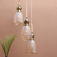JS-VP M-216-3LP Cluster hanging Lights 3xE27 Mild Steel, Wood & Glass Material Antique, Brown & Champaign Finish