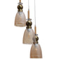 JS-VP M-216-3LP Cluster hanging Lights 3xE27 Mild Steel, Wood & Glass Material Antique, Brown & Champaign Finish