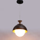 JS-VP M-18-1LP Metal Hanging Lights 1xE27 Mild Steel & Glass Material Antique, Black & White Finish