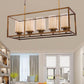 JS-VP M-208-5LP Rectangular Chandeliers 5xE27 Mild Steel & Glass Material Antique & Champaign Finish