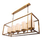 JS-VP M-208-5LP Rectangular Chandeliers 5xE27 Mild Steel & Glass Material Antique & Champaign Finish