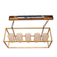 JS-VP M-208-5LP Rectangular Chandeliers 5xE27 Mild Steel & Glass Material Antique & Champaign Finish