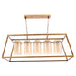 JS-VP M-209-5LP Rectangular Chandeliers 5xE27 Mild Steel & Glass Material Antique & Champaign Finish