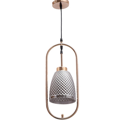 JS-VP M-210-1LP Glass Hanging Lights 1xE27 Mild Steel & Glass Material Gold & Smoky Black Finish