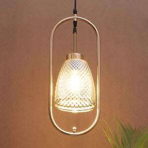 JS-VP M-210-1LP Glass Hanging Lights 1xE27 Mild Steel & Glass Material Gold & Smoky Black Finish