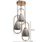 JS-VP M-210-3LP Cluster hanging Lights 3xE27 Mild Steel & Glass Material Gold & Smoky Black Finish