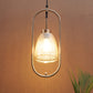 JS-VP M-211-1LP Glass Hanging Lights 1xE27 Mild Steel, Wood & Glass Material Brown & White Finish