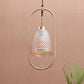 JS-VP M-211-1LP Glass Hanging Lights 1xE27 Mild Steel, Wood & Glass Material Brown & White Finish