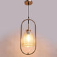 JS-VP M-211-1LP Glass Hanging Lights 1xE27 Mild Steel, Wood & Glass Material Brown & White Finish