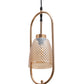 JS-VP M-211-1LP Glass Hanging Lights 1xE27 Mild Steel, Wood & Glass Material Brown & White Finish