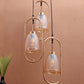 JS-VP M-211-3LP Cluster hanging Lights 3xE27 Mild Steel & Glass Material Gold & Champaign Finish