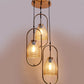 JS-VP M-211-3LP Cluster hanging Lights 3xE27 Mild Steel & Glass Material Gold & Champaign Finish