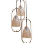 JS-VP M-211-3LP Cluster hanging Lights 3xE27 Mild Steel & Glass Material Gold & Champaign Finish