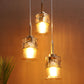 JS-VP M-214-3LP Cluster hanging Lights 3xE27 Mild Steel & Glass Material Gold & Champaign Finish