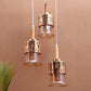JS-VP M-214-3LP Cluster hanging Lights 3xE27 Mild Steel & Glass Material Gold & Champaign Finish