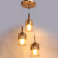 JS-VP M-214-3LP Cluster hanging Lights 3xE27 Mild Steel & Glass Material Gold & Champaign Finish