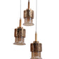 JS-VP M-214-3LP Cluster hanging Lights 3xE27 Mild Steel & Glass Material Gold & Champaign Finish