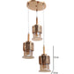 JS-VP M-214-3LP Cluster hanging Lights 3xE27 Mild Steel & Glass Material Gold & Champaign Finish