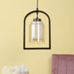 JS-VP M-202-1LP Glass Hanging Lights 1xE27 Mild Steel, Wood & Glass Material Brown & Champaign Finish