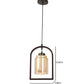 JS-VP M-202-1LP Glass Hanging Lights 1xE27 Mild Steel, Wood & Glass Material Brown & Champaign Finish