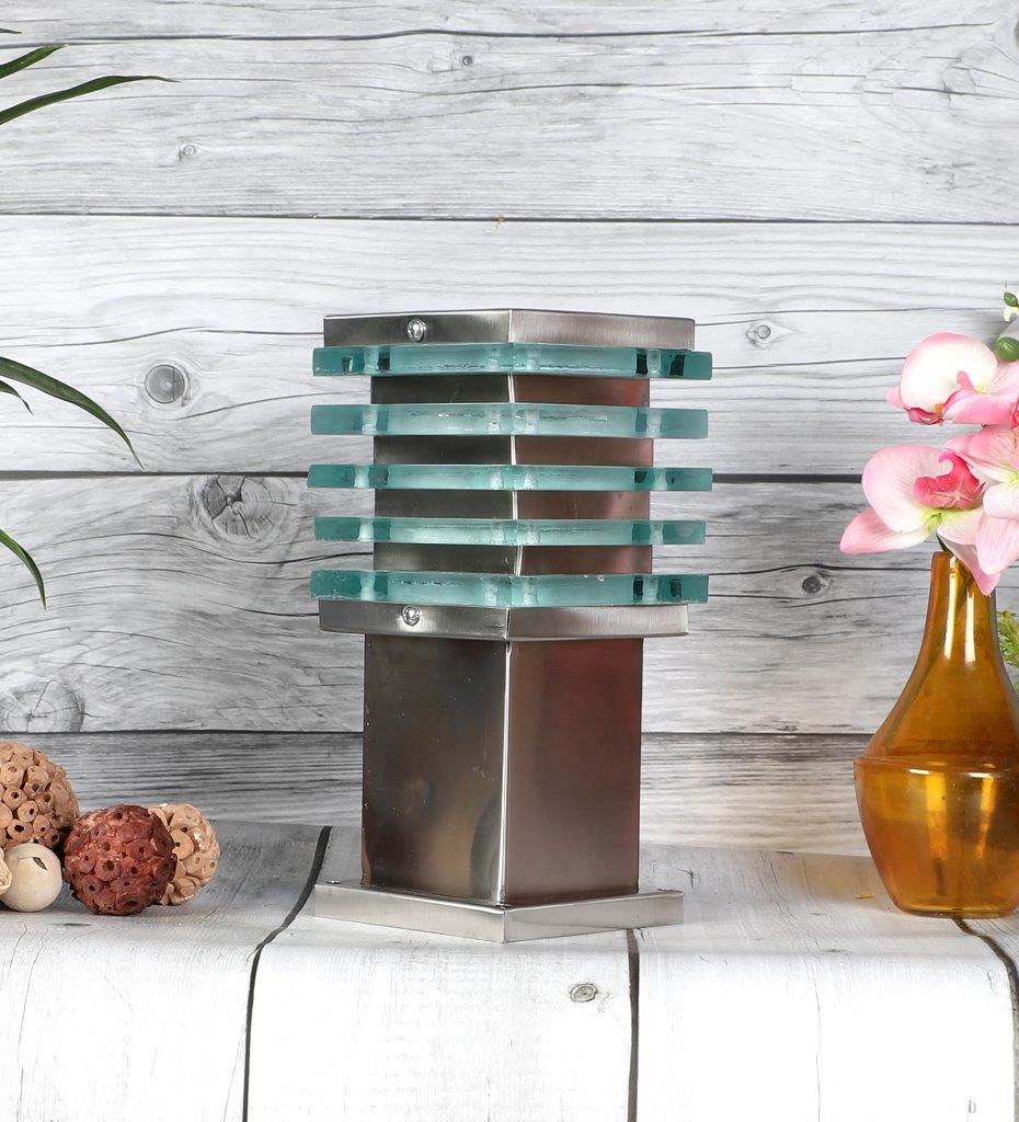 ELIANTE Silver Iron Outdoor Gate Light - ICE- CUBE- 1