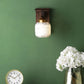 Brown Wall Light White Glass - S-208-1W - Included Bulb