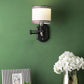 Black Wall Light White Glass - S-250-1W - Included Bulb